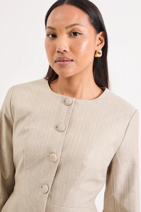 Stripe Button Jacket Coord, close up